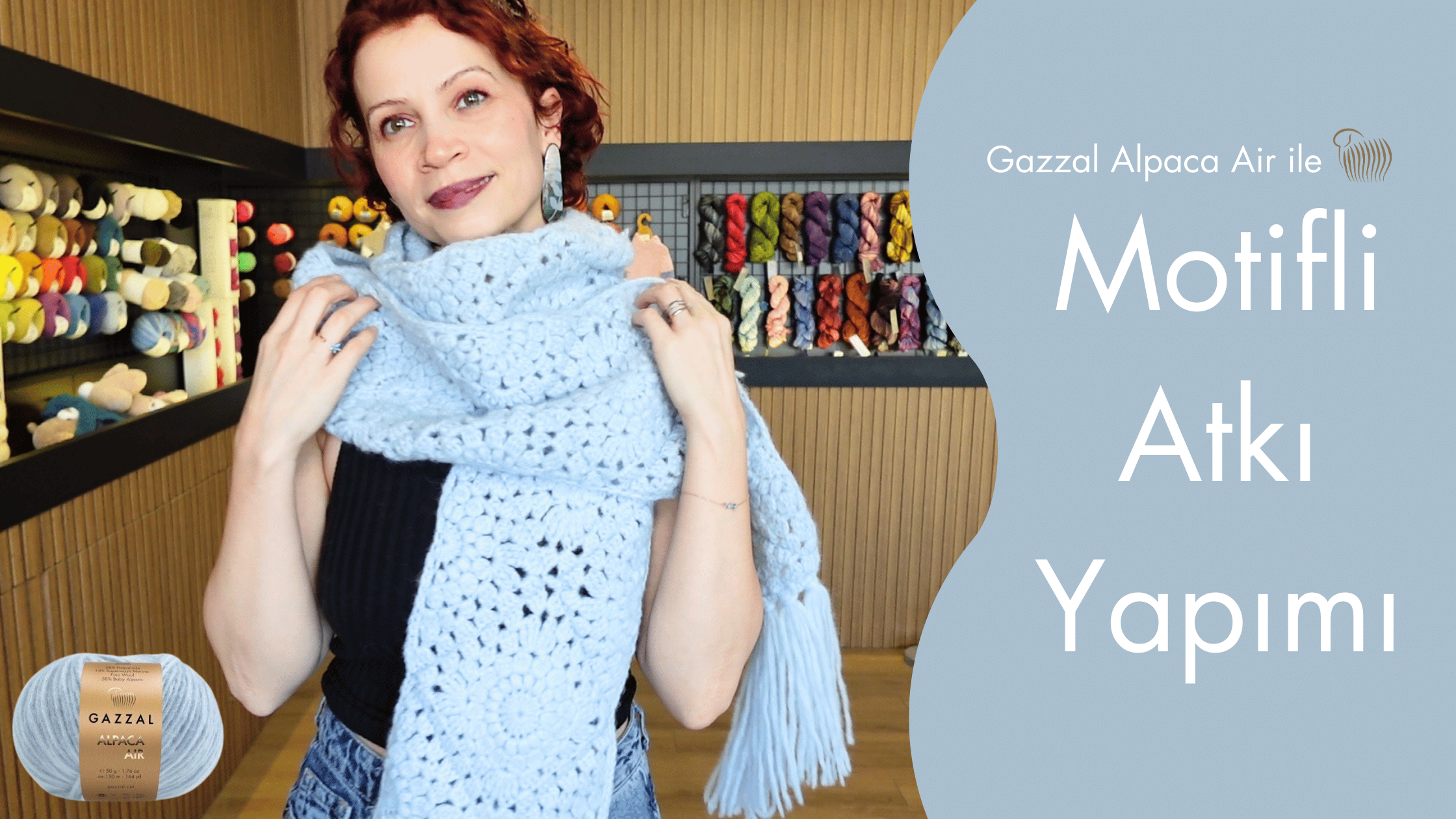 Alpaca Air ile Motifli Atkı