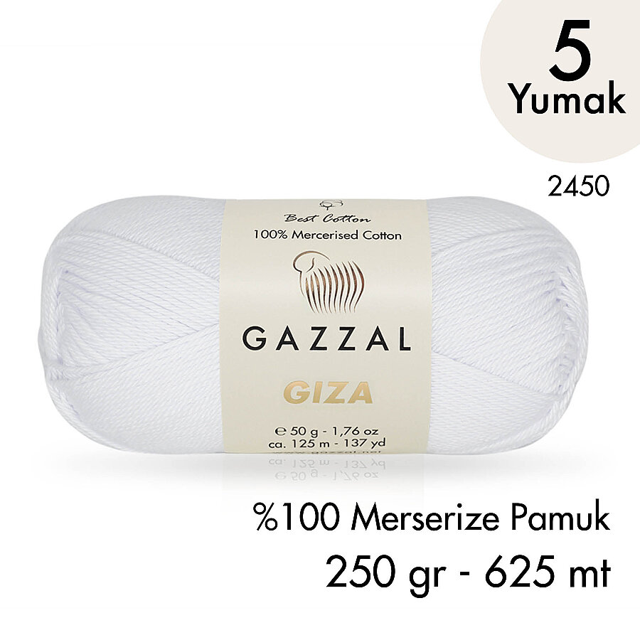 Giza 2450-%100 Merserize Pamuk İplik Yazlık Örgü Amigurumi - 5 Yumak