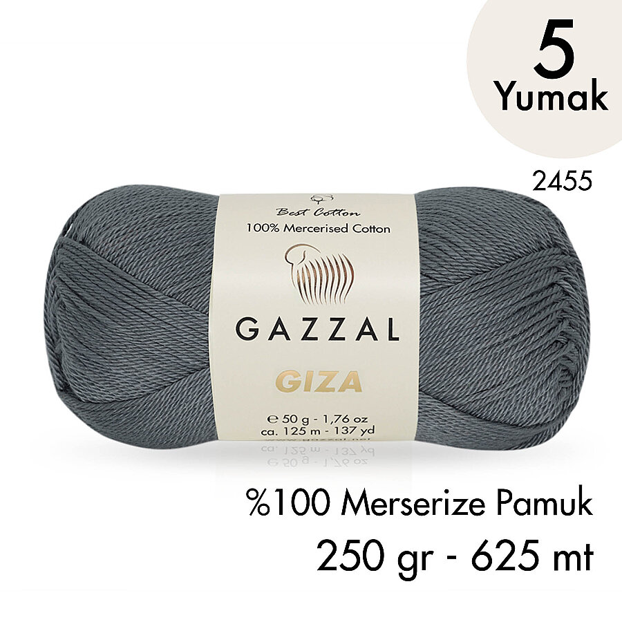 Giza 2455-%100 Merserize Pamuk İplik Yazlık Örgü Amigurumi - 5 Yumak