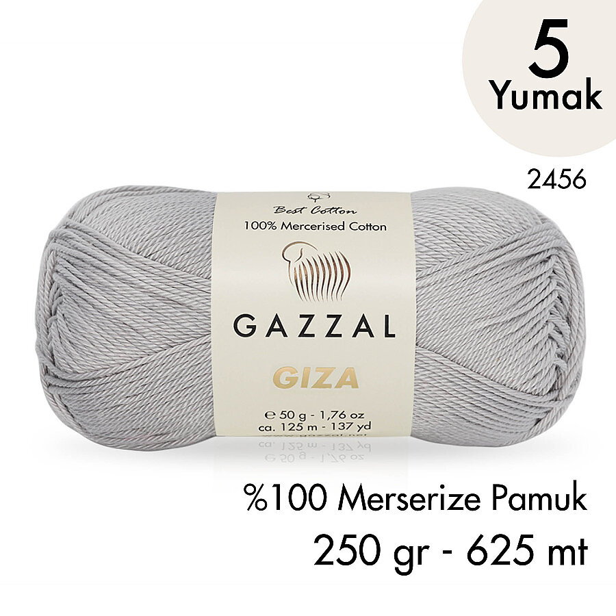 Giza 2456-%100 Merserize Pamuk İplik Yazlık Örgü Amigurumi - 5 Yumak