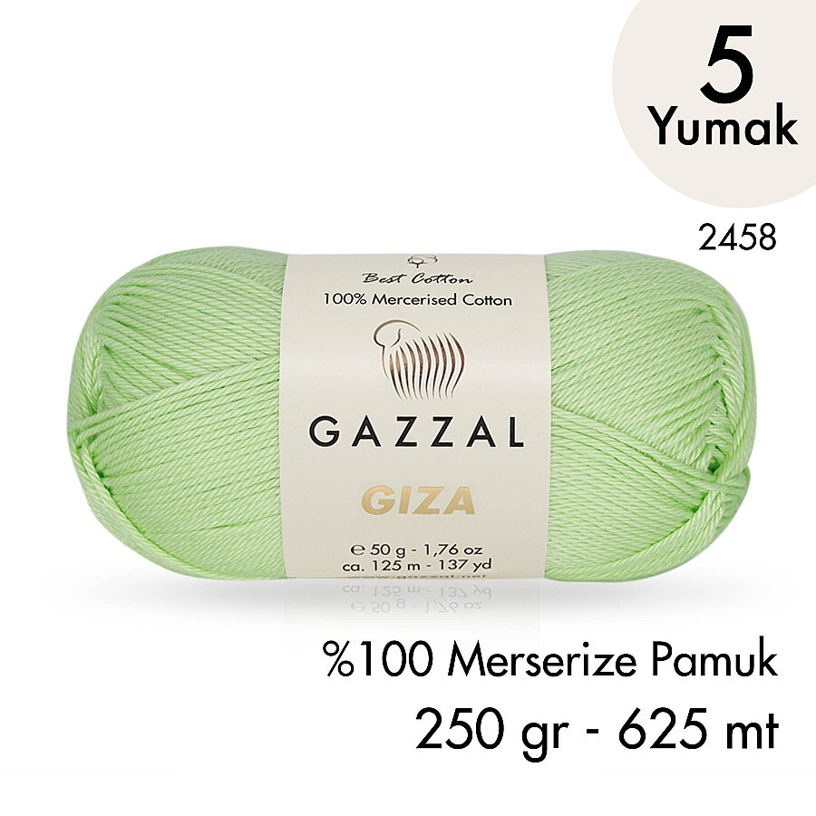 Giza 2458-%100 Merserize Pamuk İplik Yazlık Örgü Amigurumi - 5 Yumak