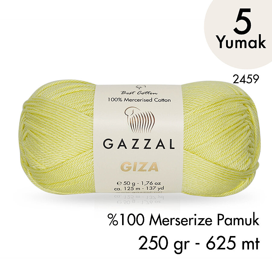 Giza 2459-%100 Merserize Pamuk İplik Yazlık Örgü Amigurumi - 5 Yumak