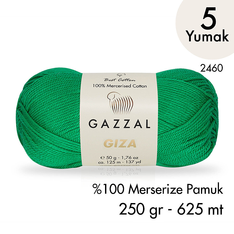 Giza 2460-%100 Merserize Pamuk İplik Yazlık Örgü Amigurumi - 5 Yumak