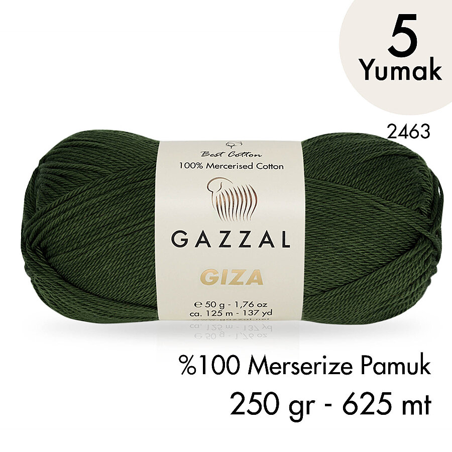 Giza 2463-%100 Merserize Pamuk İplik Yazlık Örgü Amigurumi - 5 Yumak