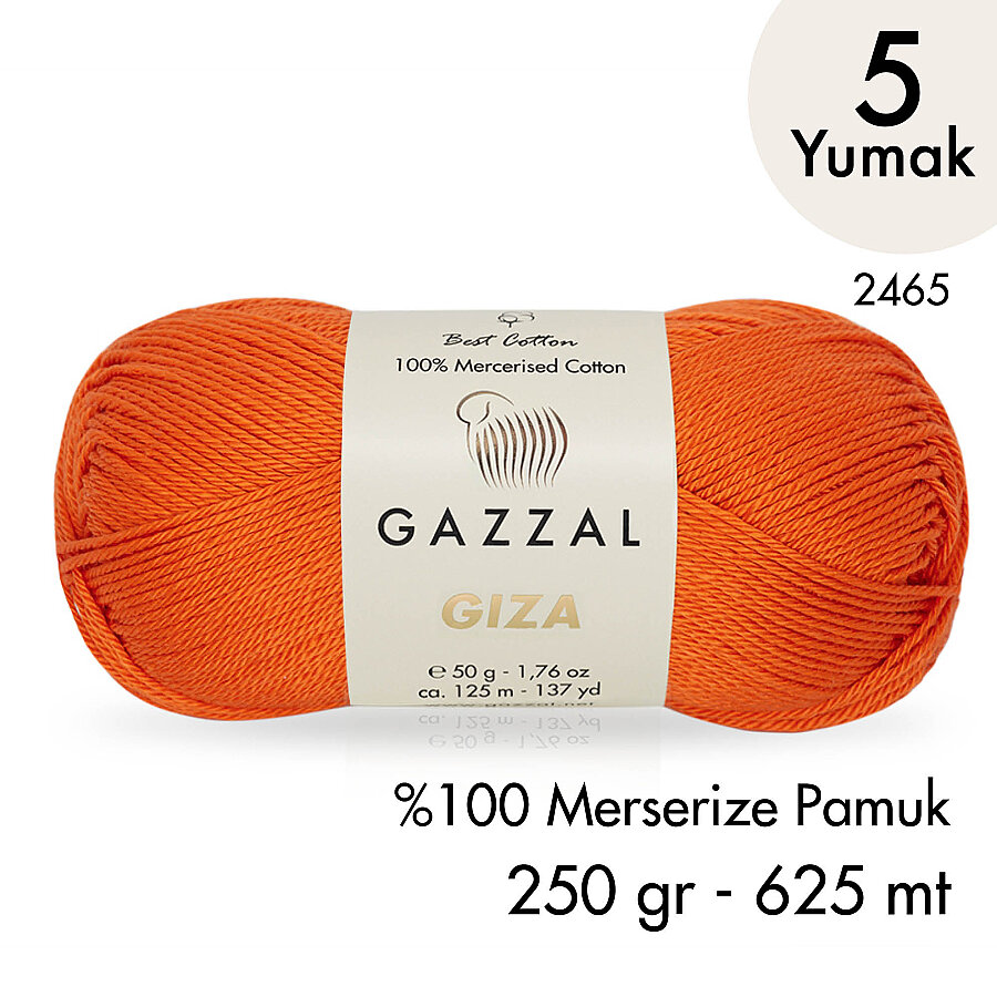 Giza 2465-%100 Merserize Pamuk İplik Yazlık Örgü Amigurumi - 5 Yumak