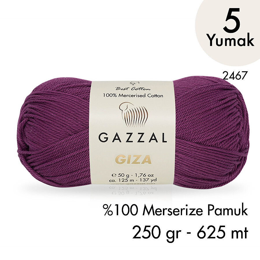 Giza 2467-%100 Merserize Pamuk İplik Yazlık Örgü Amigurumi - 5 Yumak