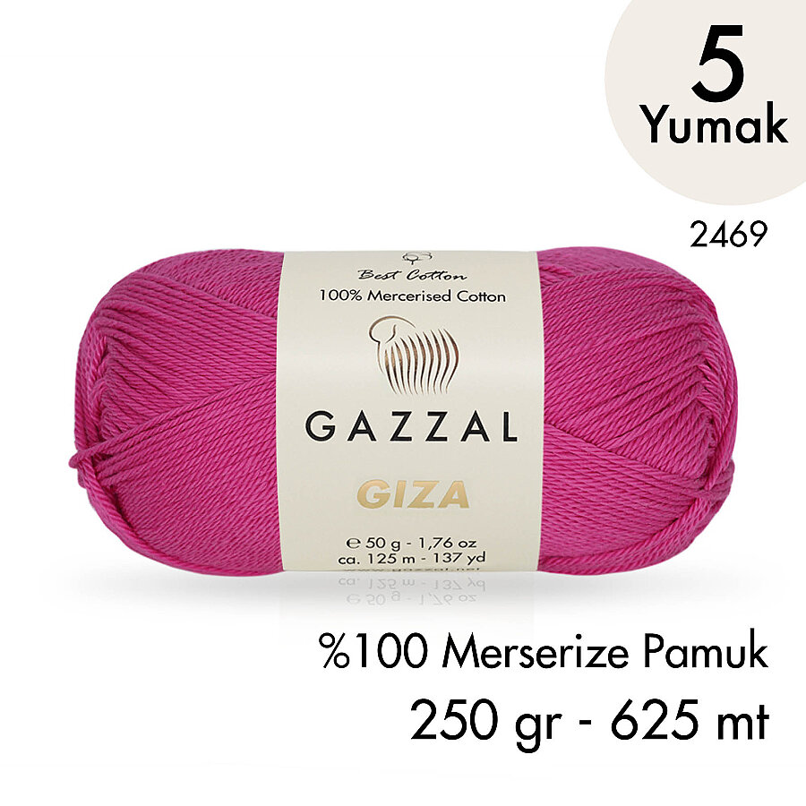 Giza 2469-%100 Merserize Pamuk İplik Yazlık Örgü Amigurumi - 5 Yumak