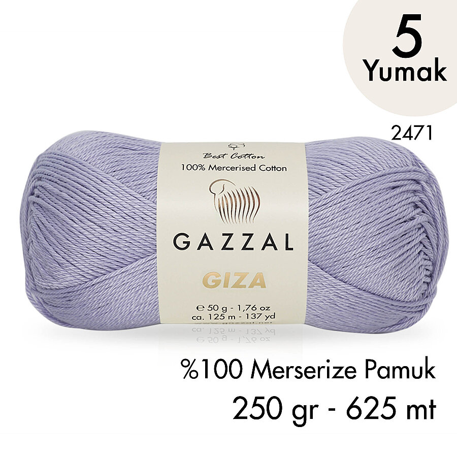 Giza 2471-%100 Merserize Pamuk İplik Yazlık Örgü Amigurumi - 5 Yumak