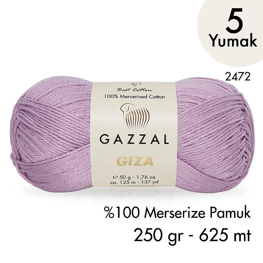 Giza 2472-%100 Merserize Pamuk İplik Yazlık Örgü Amigurumi - 5 Yumak