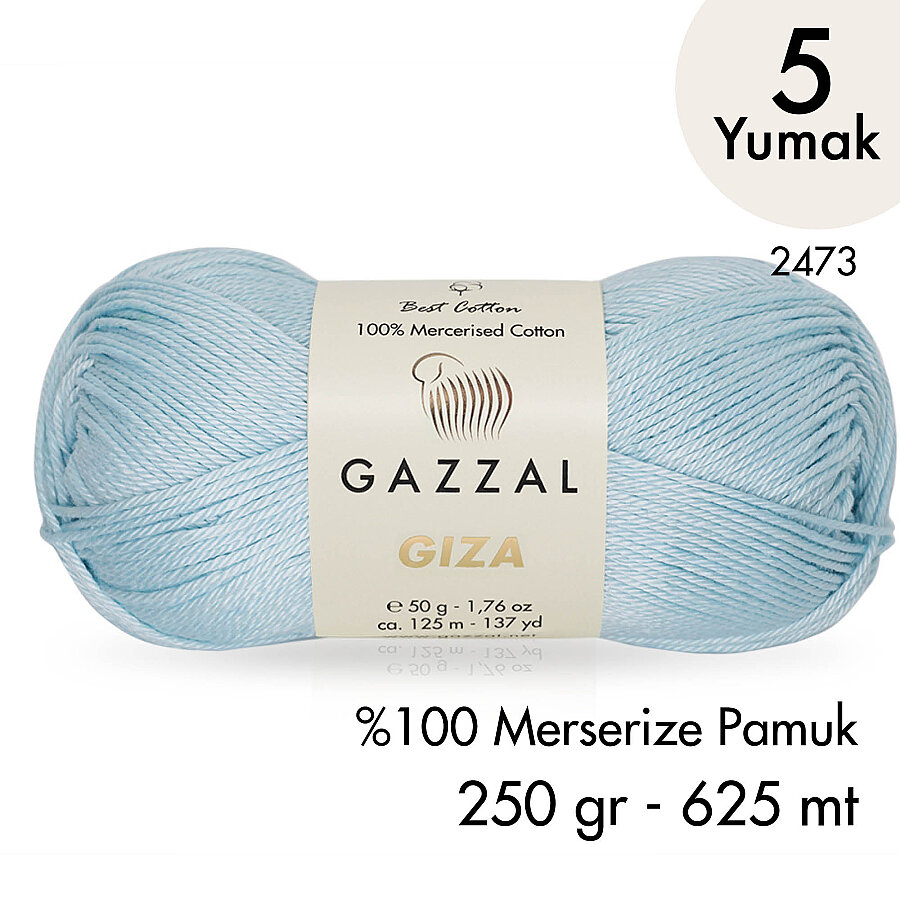 Giza 2473-%100 Merserize Pamuk İplik Yazlık Örgü Amigurumi - 5 Yumak