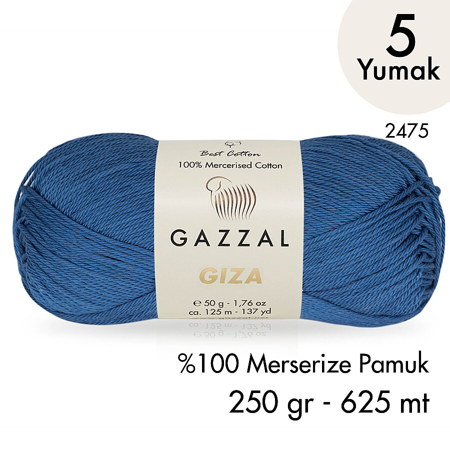 Giza 2475-%100 Merserize Pamuk İplik Yazlık Örgü Amigurumi - 5 Yumak