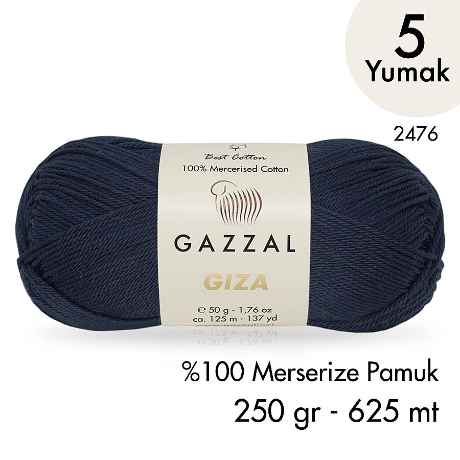 Giza 2476-%100 Merserize Pamuk İplik Yazlık Örgü Amigurumi - 5 Yumak
