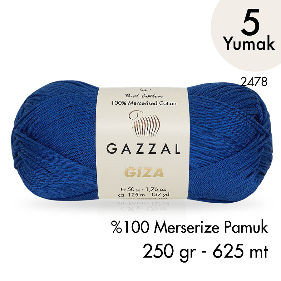 Giza 2478-%100 Merserize Pamuk İplik Yazlık Örgü Amigurumi - 5 Yumak