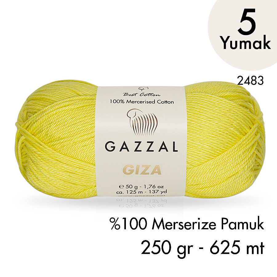 Giza 2483-%100 Merserize Pamuk İplik Yazlık Örgü Amigurumi - 5 Yumak