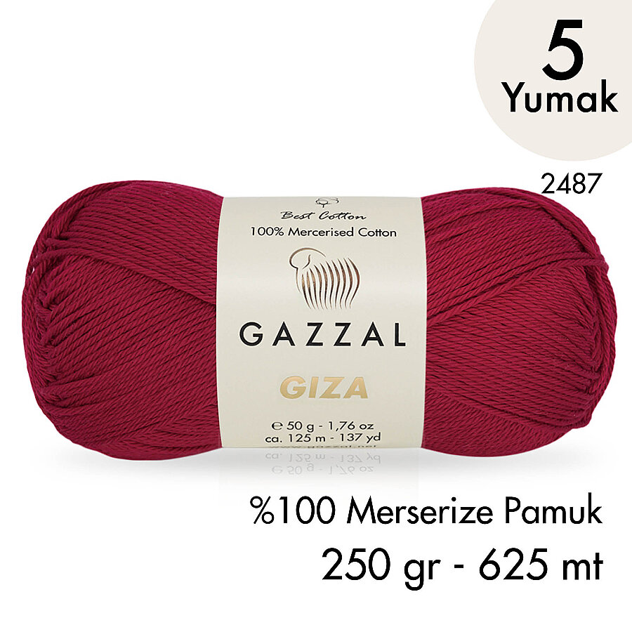 Giza 2487-%100 Merserize Pamuk İplik Yazlık Örgü Amigurumi - 5 Yumak