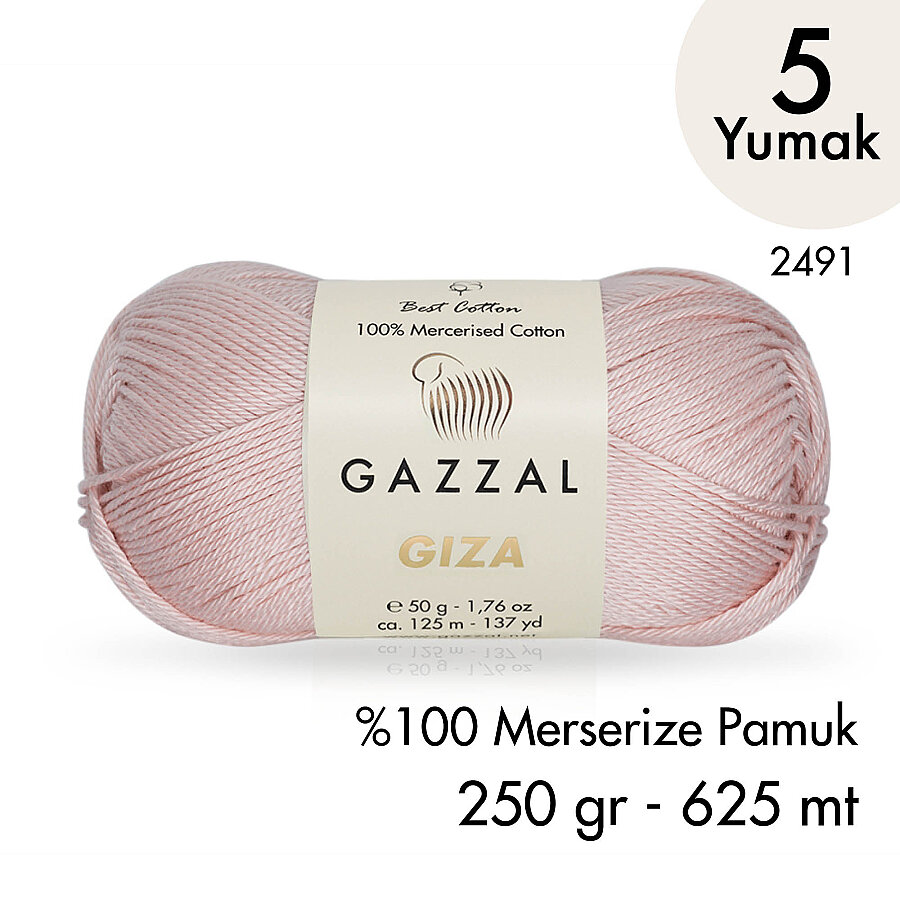 Giza 2491-%100 Merserize Pamuk İplik Yazlık Örgü Amigurumi - 5 Yumak