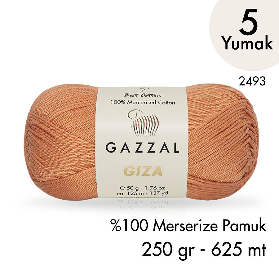 Giza 2493-%100 Merserize Pamuk İplik Yazlık Örgü Amigurumi - 5 Yumak