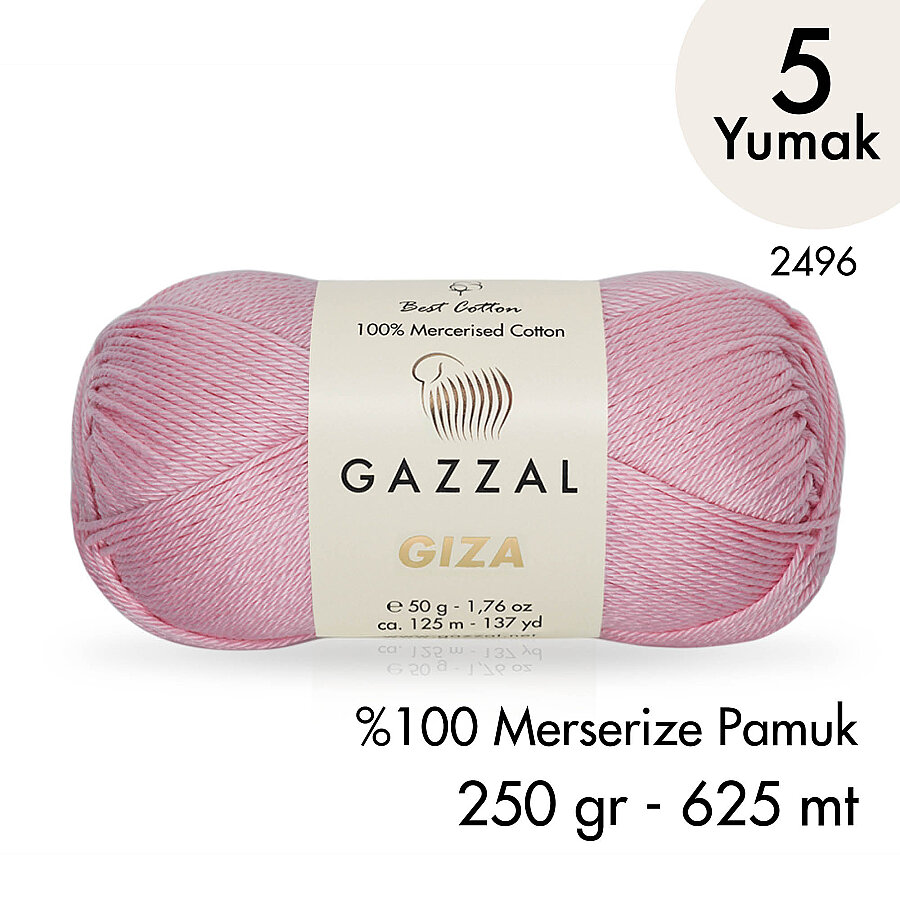 Giza 2496-%100 Merserize Pamuk İplik Yazlık Örgü Amigurumi - 5 Yumak