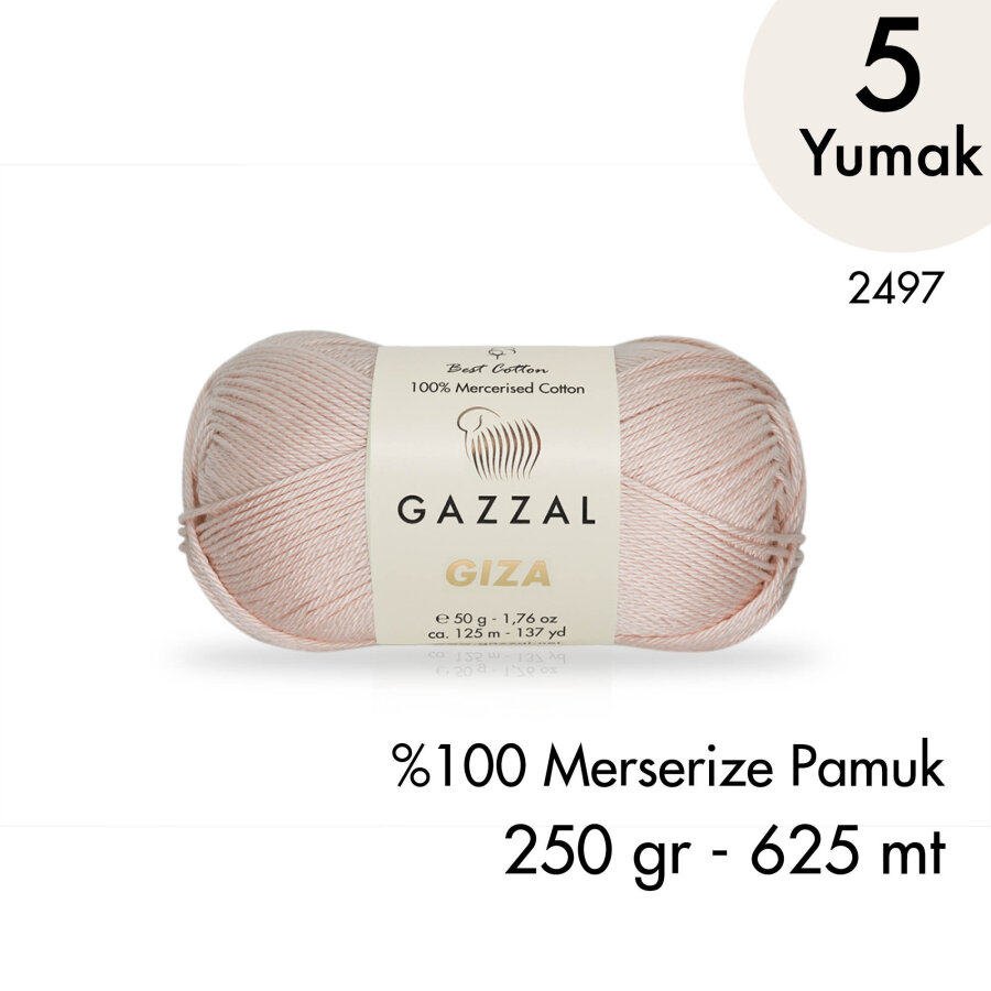 Giza 2497-%100 Merserize Pamuk İplik Yazlık Örgü Amigurumi - 5 Yumak