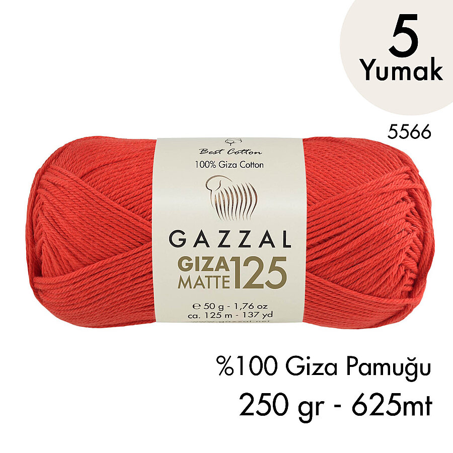 Giza Matte 125 5566 - %100 Pamuk Yazlık Amigurumi ve Örgü İpi- 5 Yumak