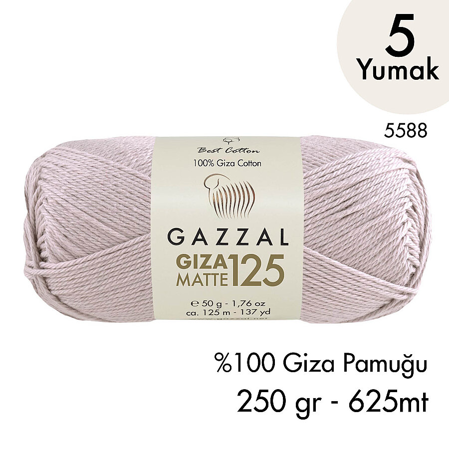 Giza Matte 125 5588 - %100 Pamuk Yazlık Amigurumi ve Örgü İpi- 5 Yumak