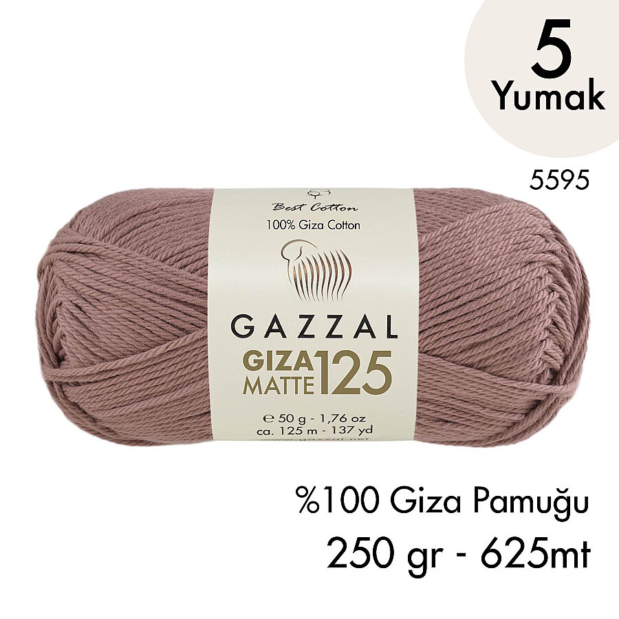 Giza Matte 125 5595 - %100 Pamuk Yazlık Amigurumi ve Örgü İpi - 5 Yumak