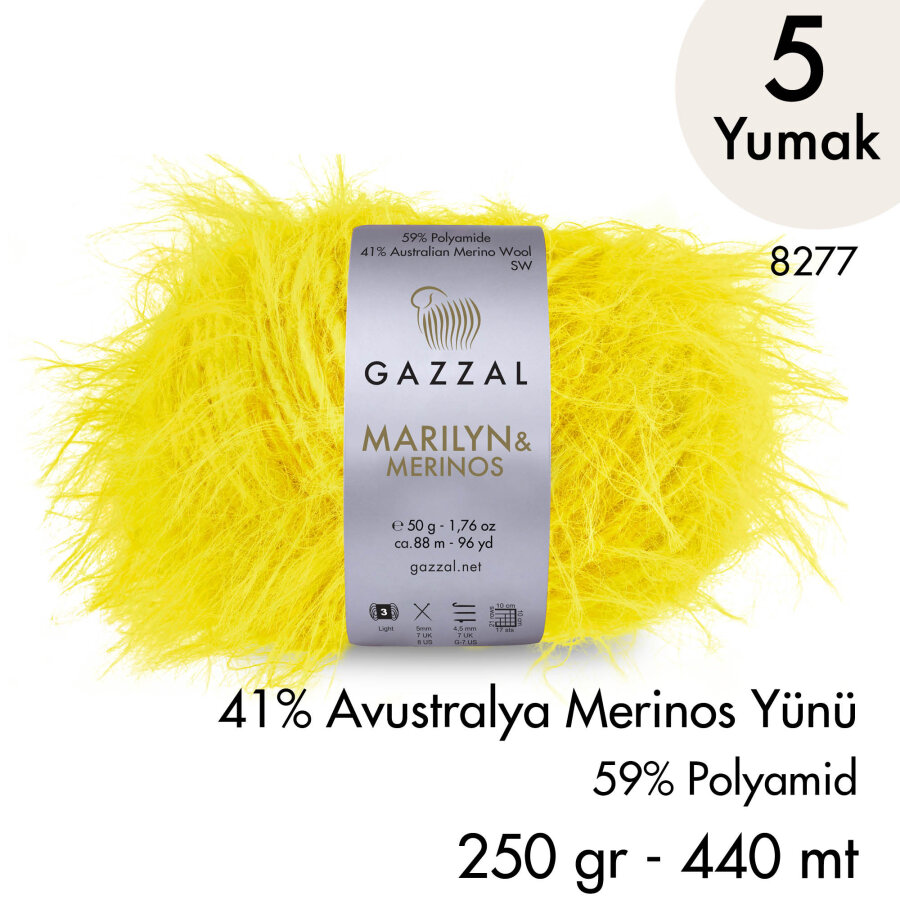 Marilyn & Merinos 8277 El Örgü İpliği 5 Yumak 250 gr 
